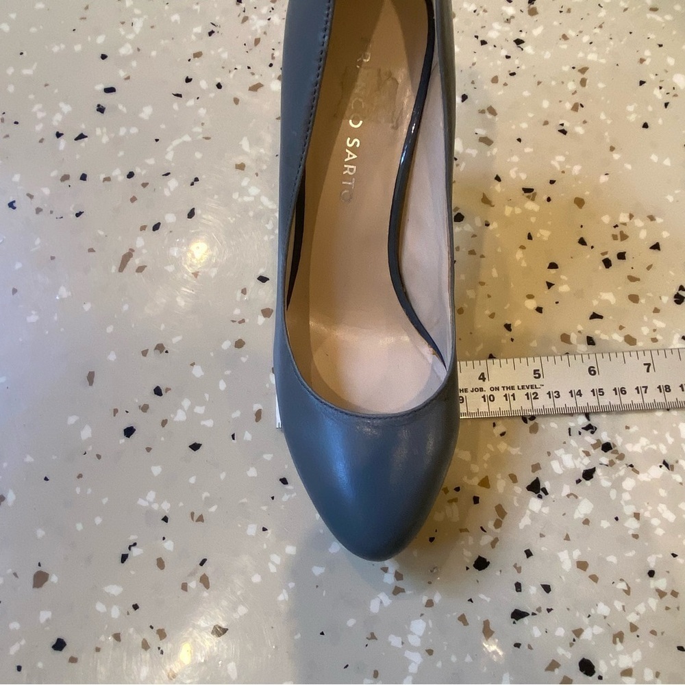 Franco Sarto Darren style leather heels blue/grey tan brown almond toe size 7.5 - Picture 11 of 16